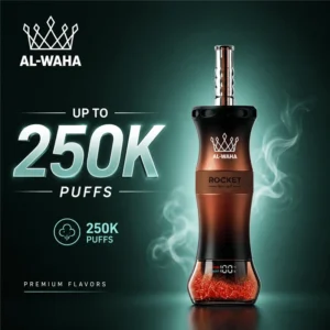 AL Waha 250K Puffs Okos Képernyő Rakéta Szíra Szívó Vape