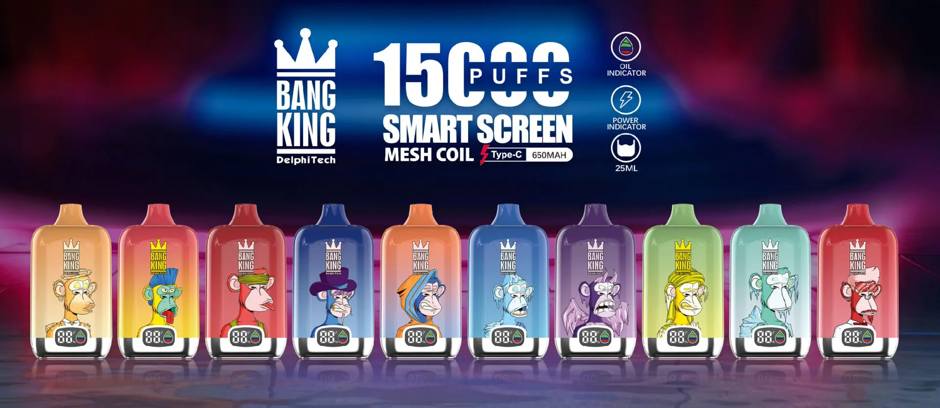 Bang King Digital Box 15k Puff vienreizējās lietošanas vape vairumtirdzniecība