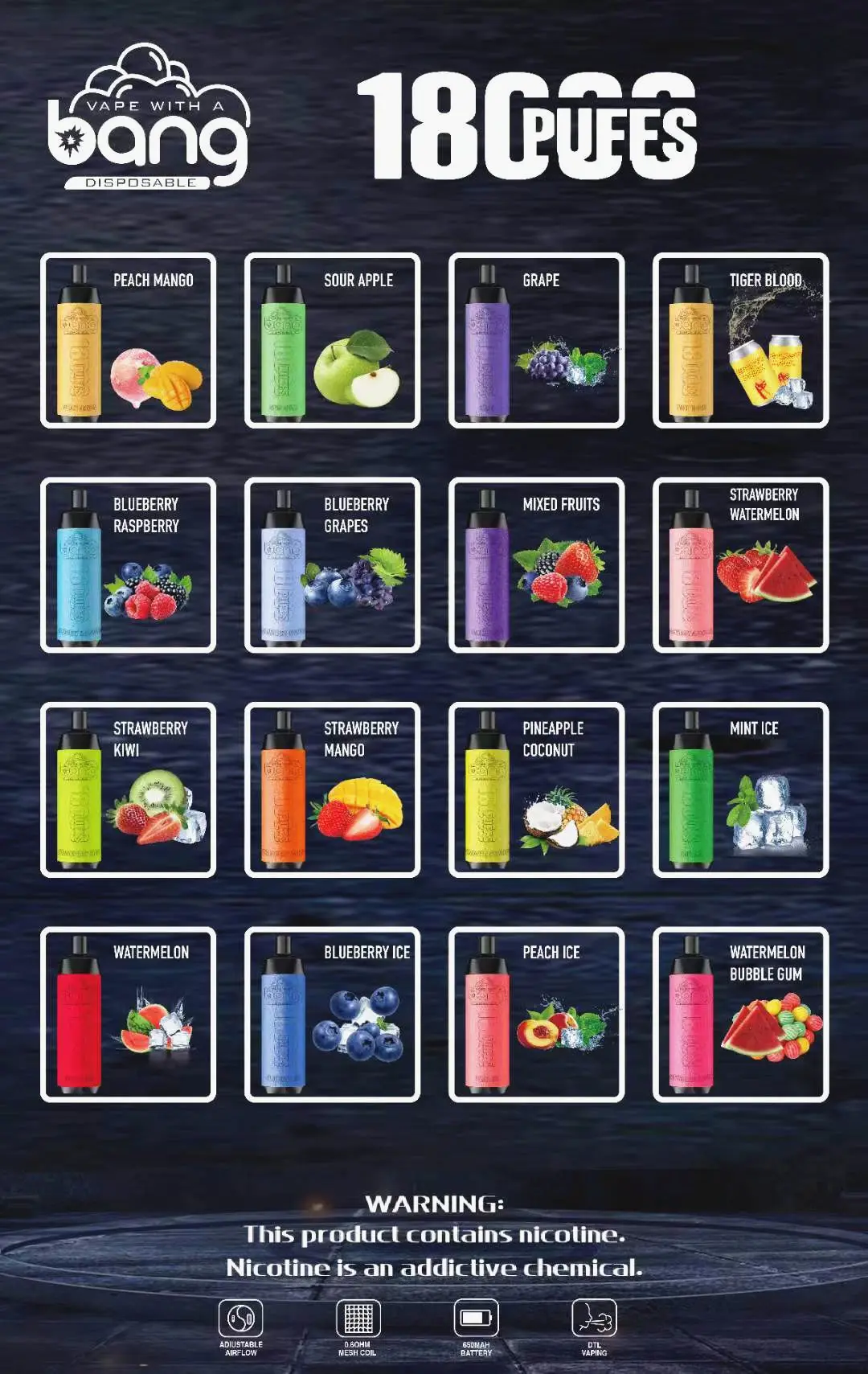 Vânzare bună vape Bang 18000 puffs vânzare de top
