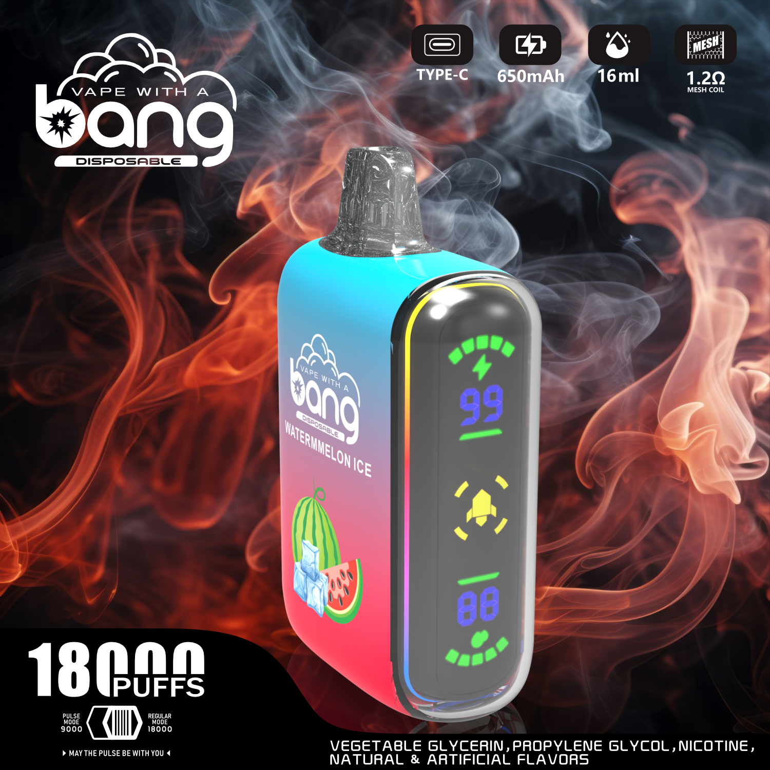 Bang Rocket 18k Zaciągnięcie Raz bar 18000 zaciągnięć E-papieros Cena promocyjna