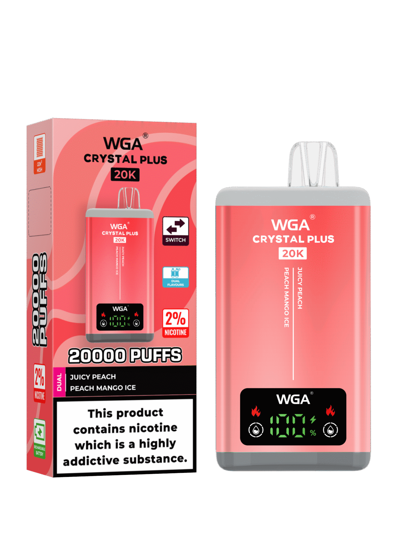 WGA crystal Vape Puffs 20000 Tömeges Ár WGA crystal Vape Puffs 20000 Tömeges Ár
