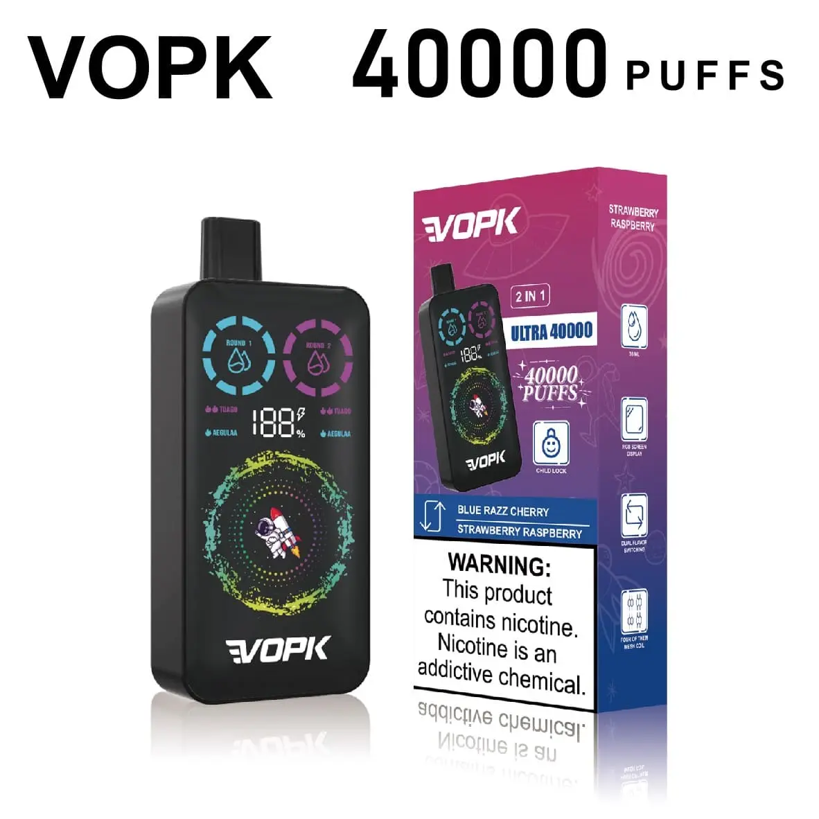 VOPK ULTRA 40000 Dobíjecí Jednorázový Vape Velkoobchod