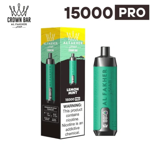 Al Fakher Crown Bar 15000 Pro Disposable E Shisha Hookah Best Flavor