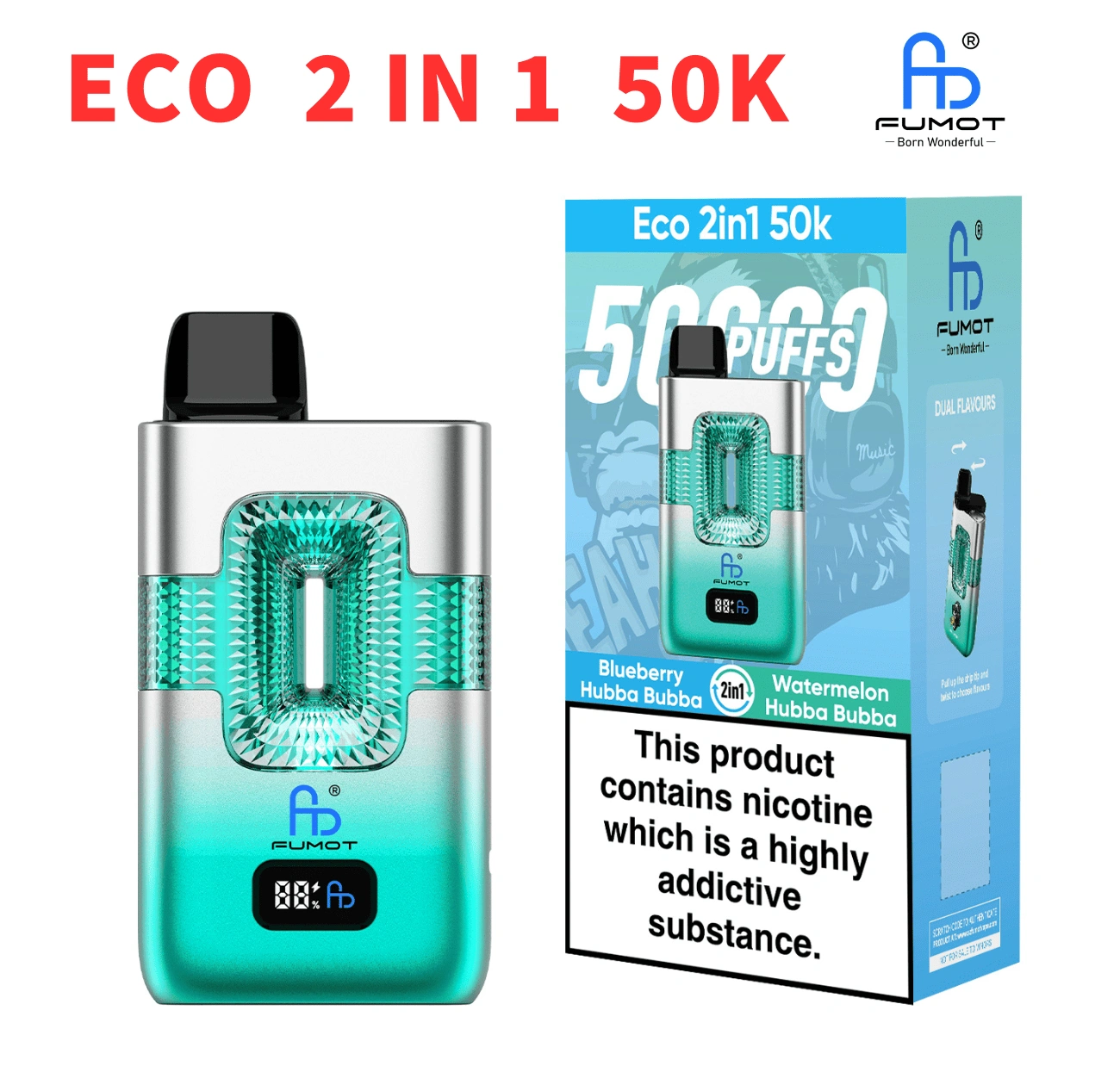 Fumot 50k Eco 50000 Puffs 2-in-1 Wegwerp Vape Verpakking