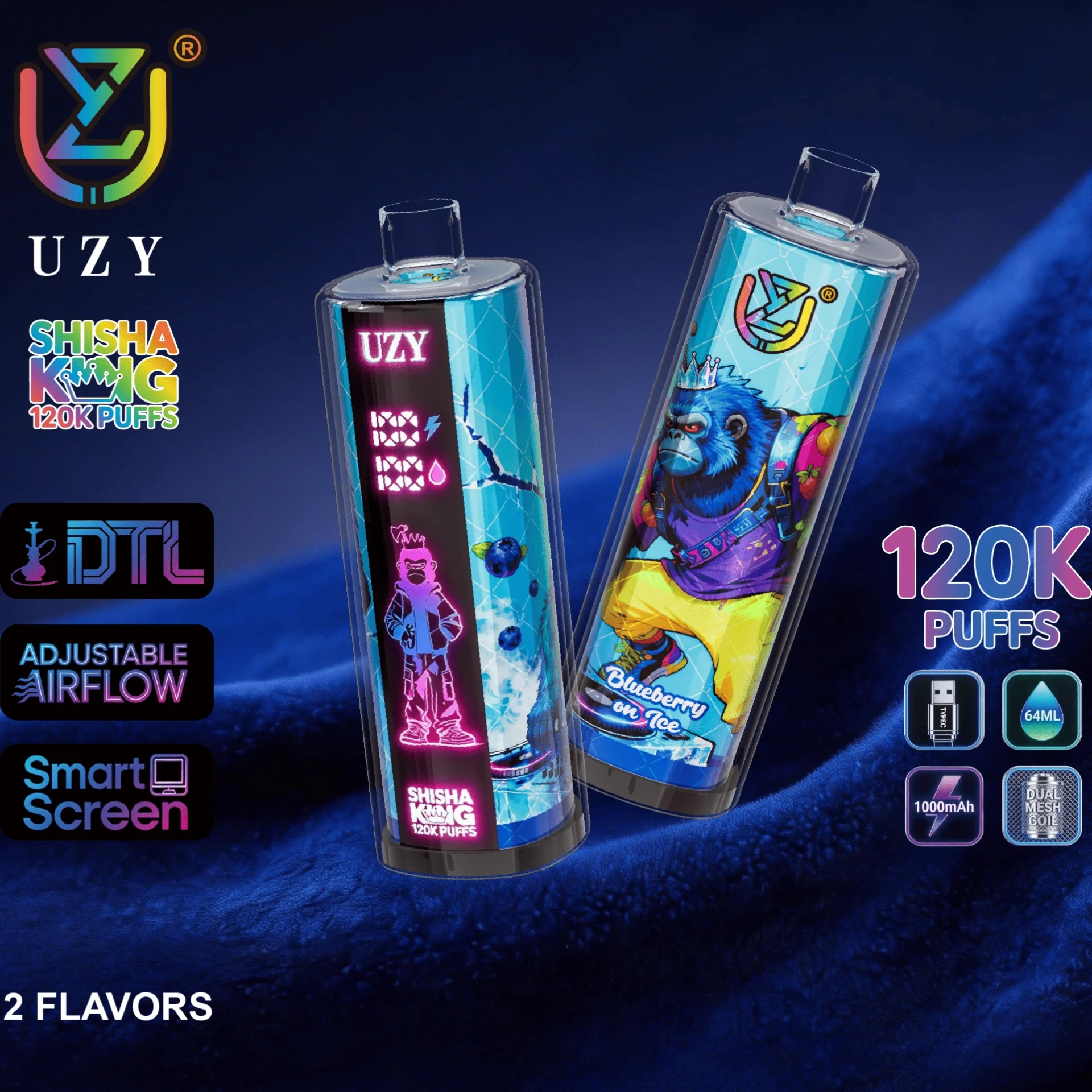 UZY 120K 120000 Puff Disposable Shisha Hookah