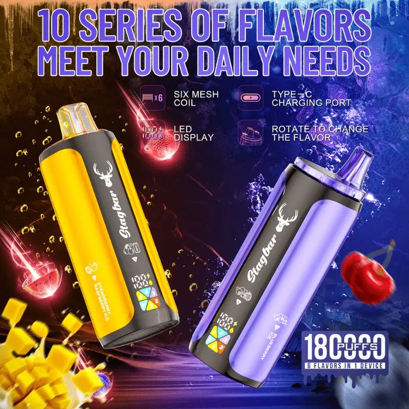 Magazzino UE Stagbar 6 IN 1 180K Puff Vape usa e getta