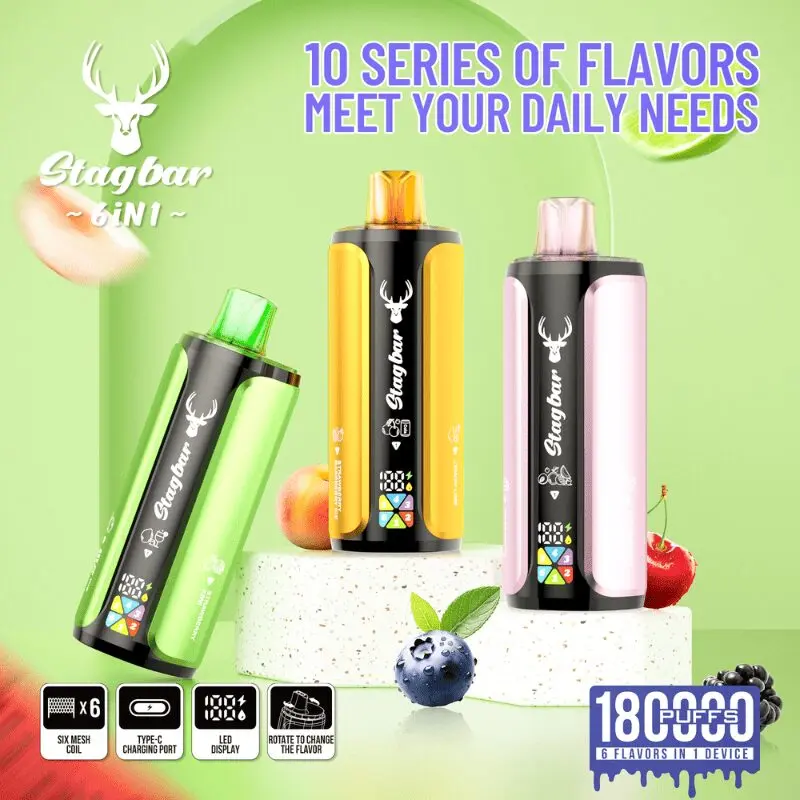 Stag Bar 6in1 180000 180K Puff Vape usa e getta all'ingrosso