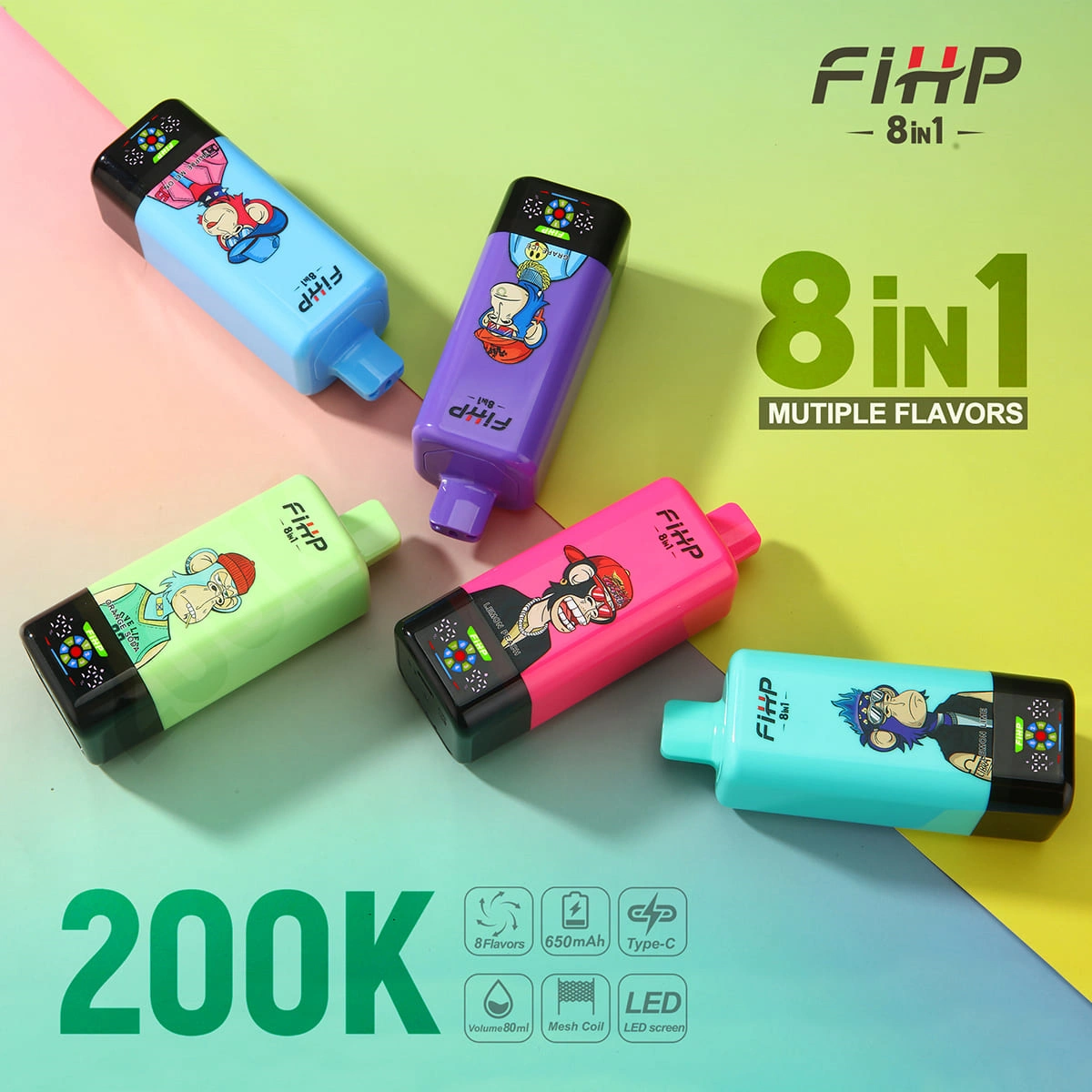 FIHP 200K 8 in 1 Adjustable Flavors Disposable Vape