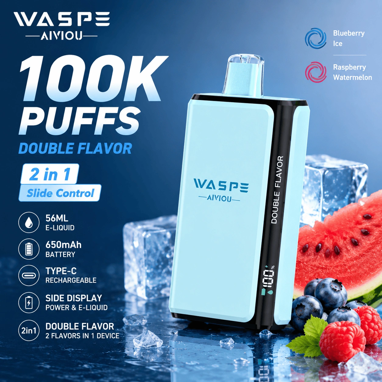 WASPE 100k Pro Disposable Vapes Rechargeable WASPE 100k Pro Disposable Vapes Rechargeable