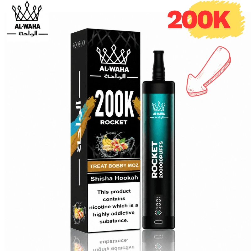 AL-WAHA Rocket 200K Potiahnutia Shisha DTL Vaporizér AL-WAHA Rocket 200K Potiahnutia Shisha DTL Vaporizér