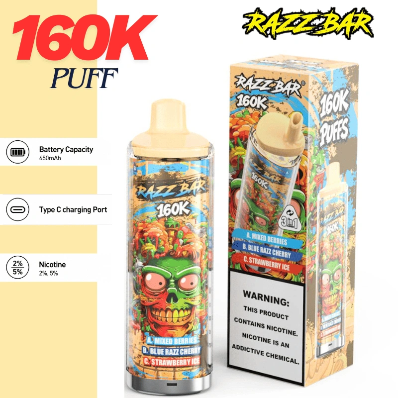 Almacén UE Razz bar 3EN1 160K Caladas Vape desechable Pod