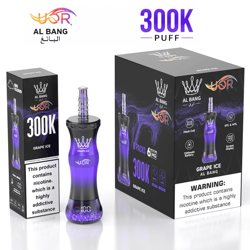 UOR AL BANG 300K Ispušni jednokratni DTL vaporizator s podesivim protokom zraka UOR AL BANG 300K Ispušni jednokratni DTL vaporizator s podesivim protokom zraka